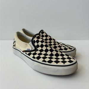 Black and white checkered Slip-On Vans